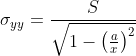 \sigma _{yy}=\frac{S}{\sqrt{1-\left ( \frac{a}{x} \right )^{2}}}